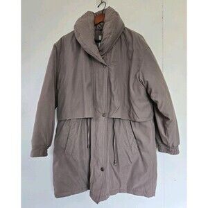 VTG Jones New York Jacket Womens L Beige Vented Coat Winter Fall Warm Faux Suede